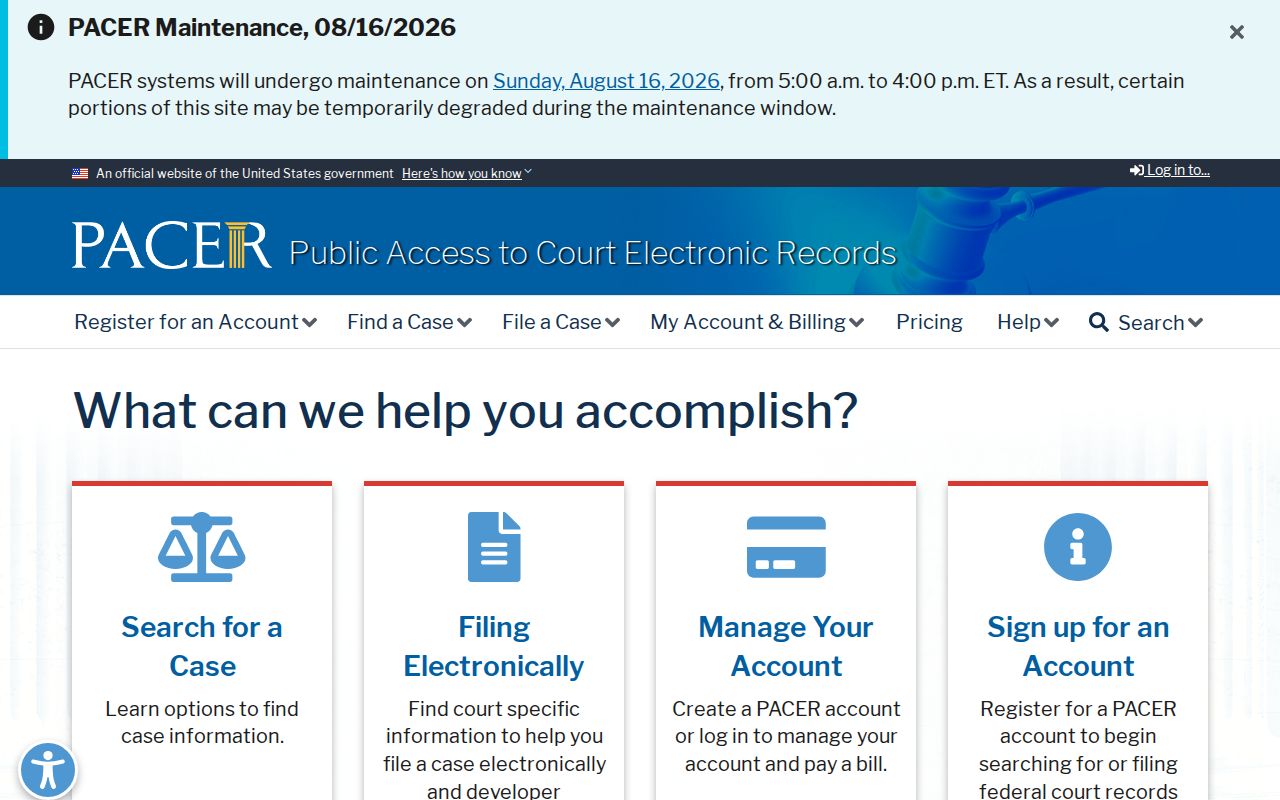 PACER federal criminal court records search for Carroll County cases