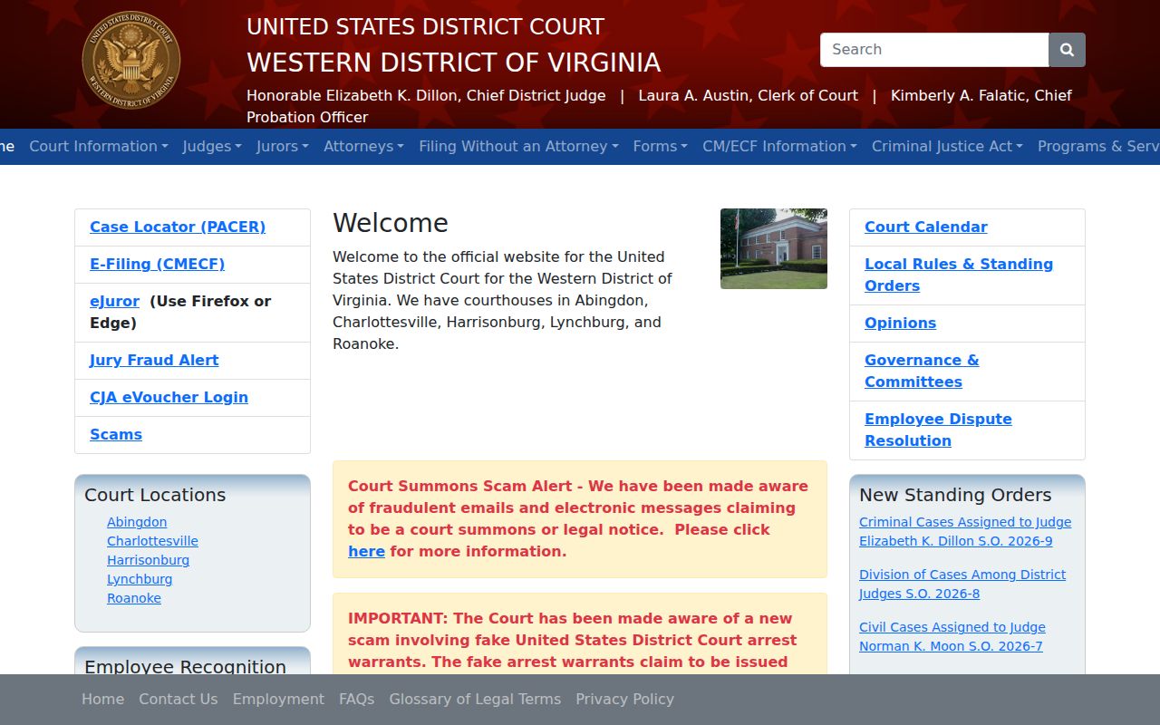 Western District of Virginia court for Carroll County federal criminal records